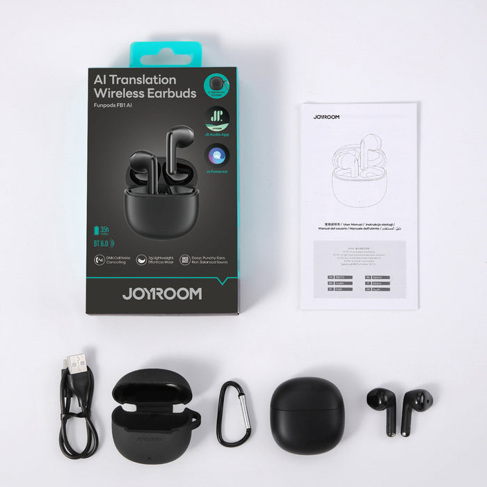 Joyroom JR-FB1 Funpods Bluetooth 6.0 In-Ear TWS Wireless Headphones with AI Functions - Black