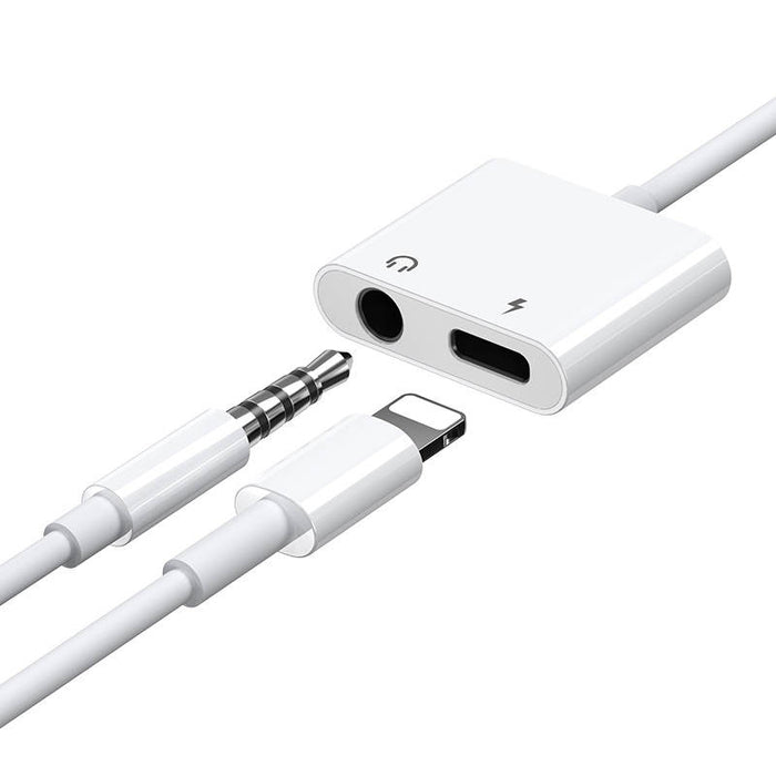 Joyroom S-Y104 headphone adapter Lightning - Lightning / mini jack 3.5mm - white