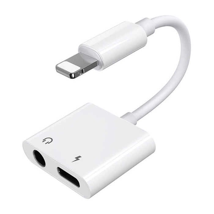 Joyroom S-Y104 headphone adapter Lightning - Lightning / mini jack 3.5mm - white