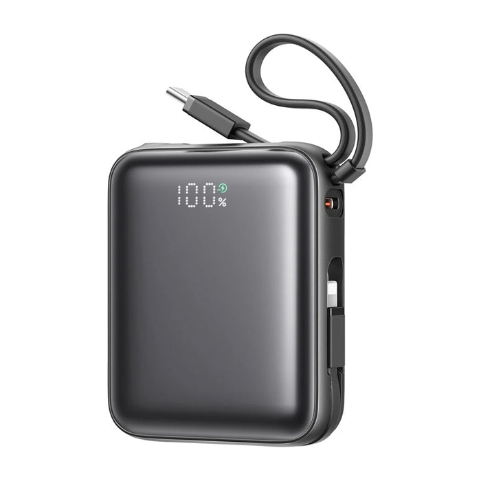 Joyroom Mini PowerBank JR-PBF27 22.5W with dual cable 10000mAh (black)