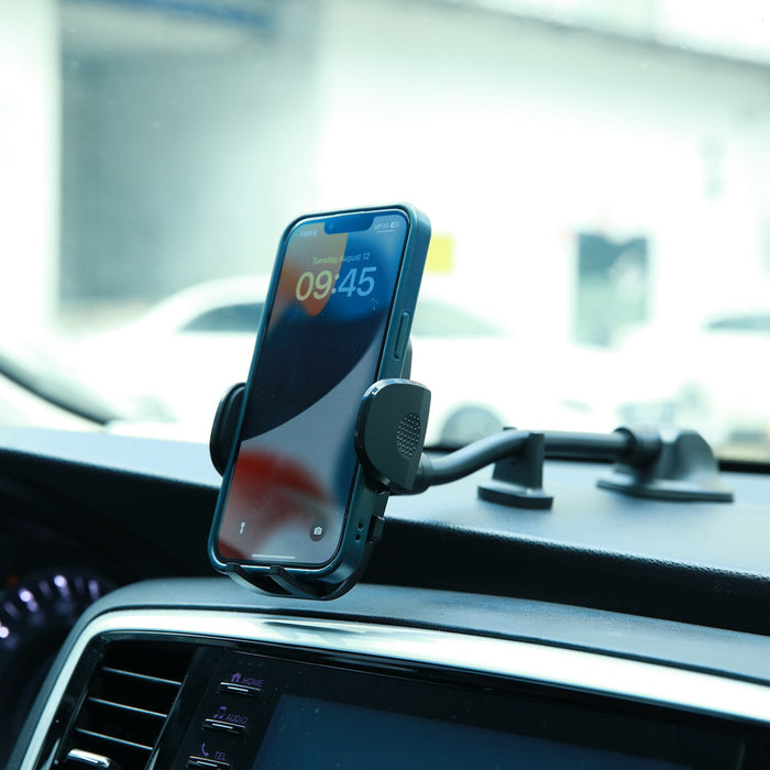 Joyroom car phone holder with flexible arm for dashboard or windshield, black (JR-ZS259)