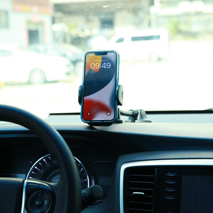 Joyroom car phone holder with flexible arm for dashboard or windshield, black (JR-ZS259)