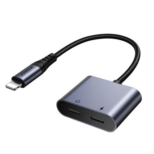 2-in-1 Audio adapter Joyroom SY-L02 Lightning to Double Lightning (black)