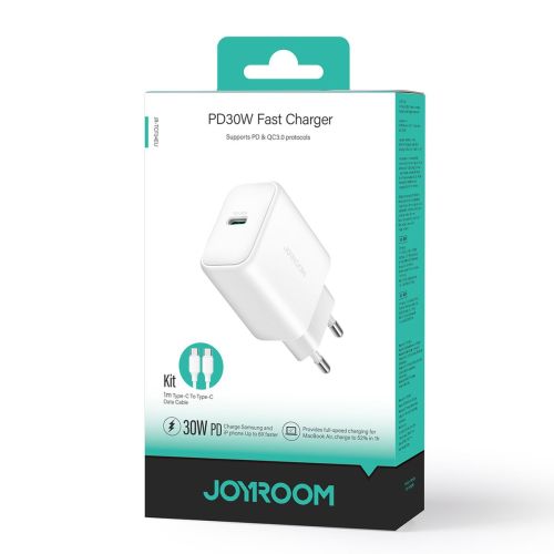 Joyroom power charger JR-TCF24 with C-C cable 30W 1m (white)