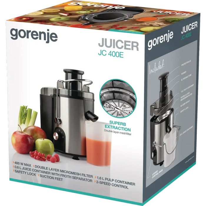 Juicer Gorenje JC400E*** 400 W - Сокоизстисквачки<<<За кухнята<<<Малки електроуреди за дома<<<ZoraSite