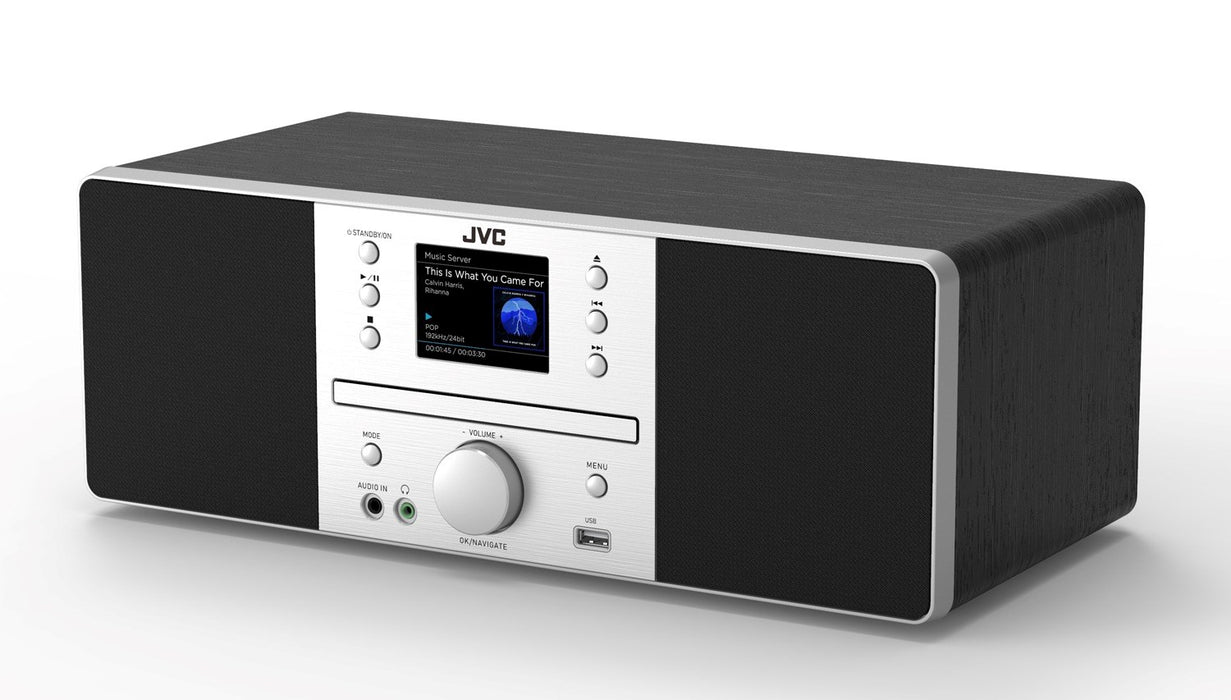 JVC RD-E874B Tower Bluetooth 20 W Black, Silver