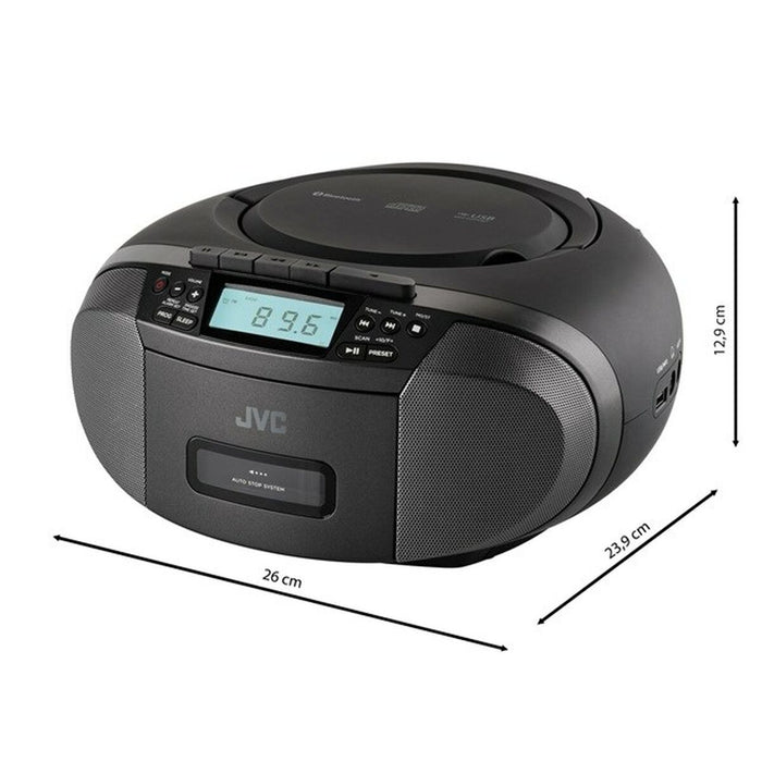 Radio cassette JVC JVCRCE444B Black AM/FM