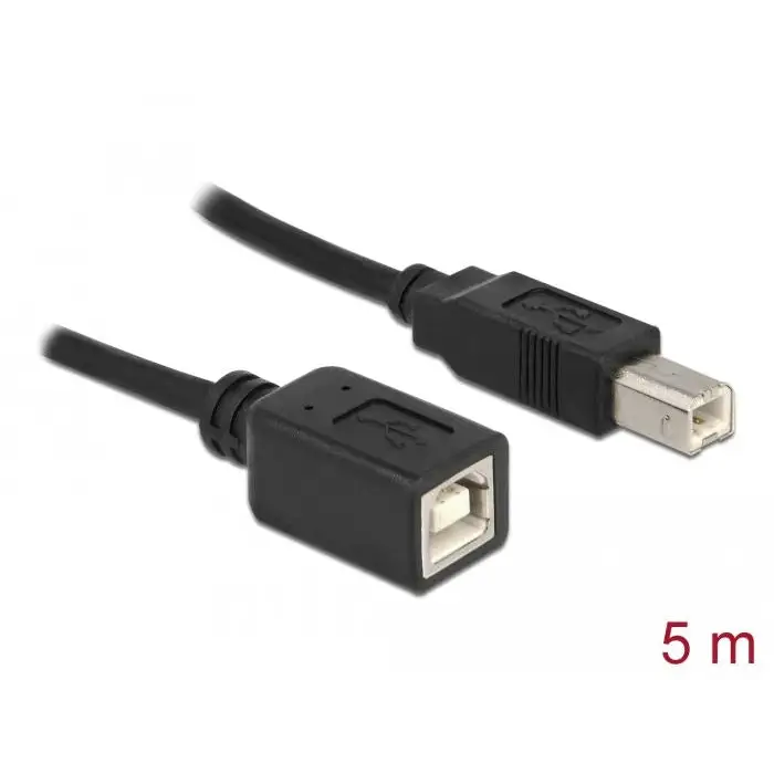Кабел Delock USB-B мъжко - USB-B женско 5 м USB2.0 - Кабели за принтери<<<Кабели<<<ValiAPI