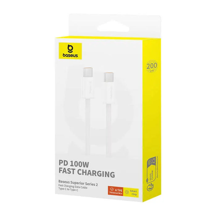 Kabel szybkiego ładowania USB-C do USB-C Baseus Superior 2 100W 2m (biały) - USB-C to USB-C<<<USB cables<<<GSM