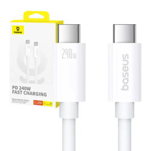 Kabel USB-C do USB-C Baseus Superior USB4 240W 1m (biały) - USB-C to USB-C<<<USB cables<<<GSM