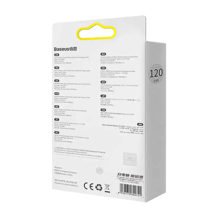 Kabel USB-C do iP Baseus Crystal Shine 20W 1.2m (różowy) - USB-C to Lightning<<<USB cables<<<GSM Accessories<<<InnproXML