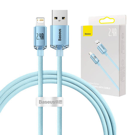 Kabel USB do iP Baseus Crystal Shine 2.4A 1.2m (niebieski) - USB-C to Lightning<<<USB cables<<<GSM