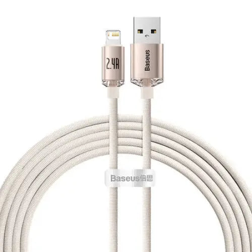 Kabel USB do iP Baseus Crystal Shine 2.4A 2m (różowy) - USB-C to Lightning<<<USB cables<<<GSM Accessories<<<InnproXML