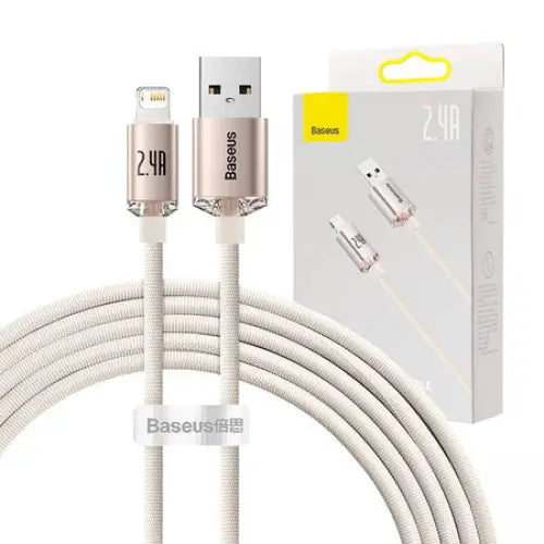 Kabel USB do iP Baseus Crystal Shine 2.4A 2m (różowy) - USB-C to Lightning<<<USB cables<<<GSM Accessories<<<InnproXML