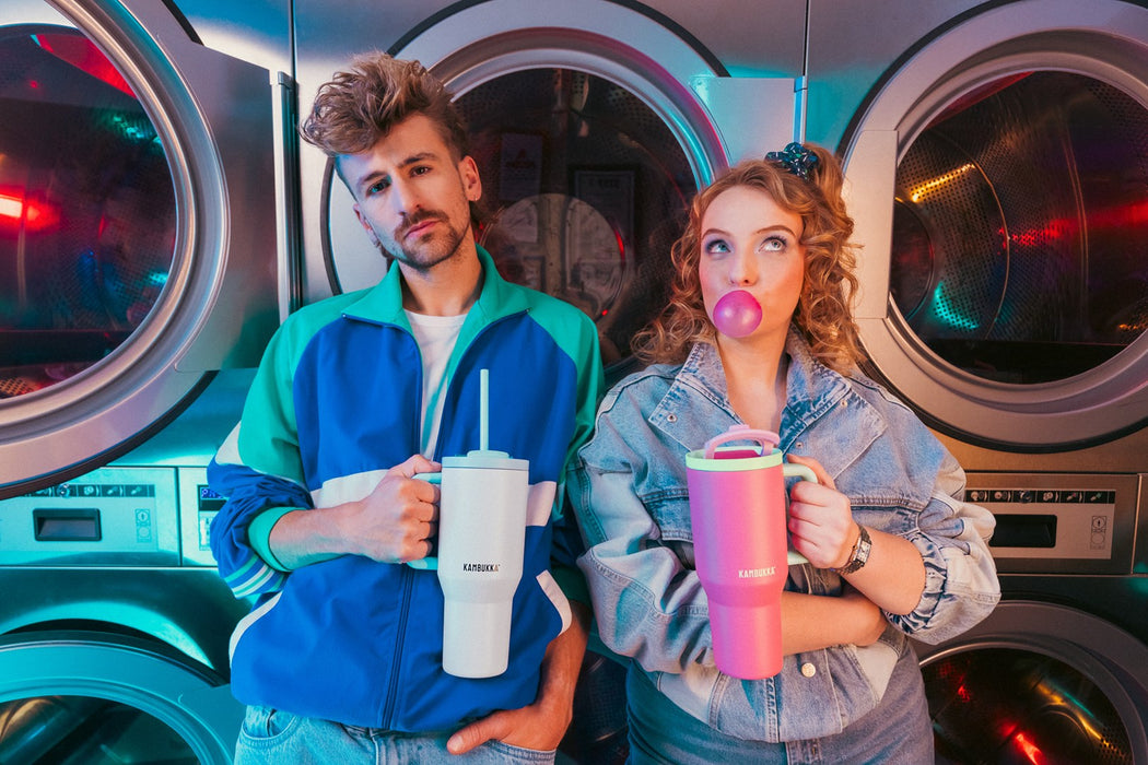 Thermal mug with telescopic straw Kambukka Rio Tumbler 950ml Frosty Coconut