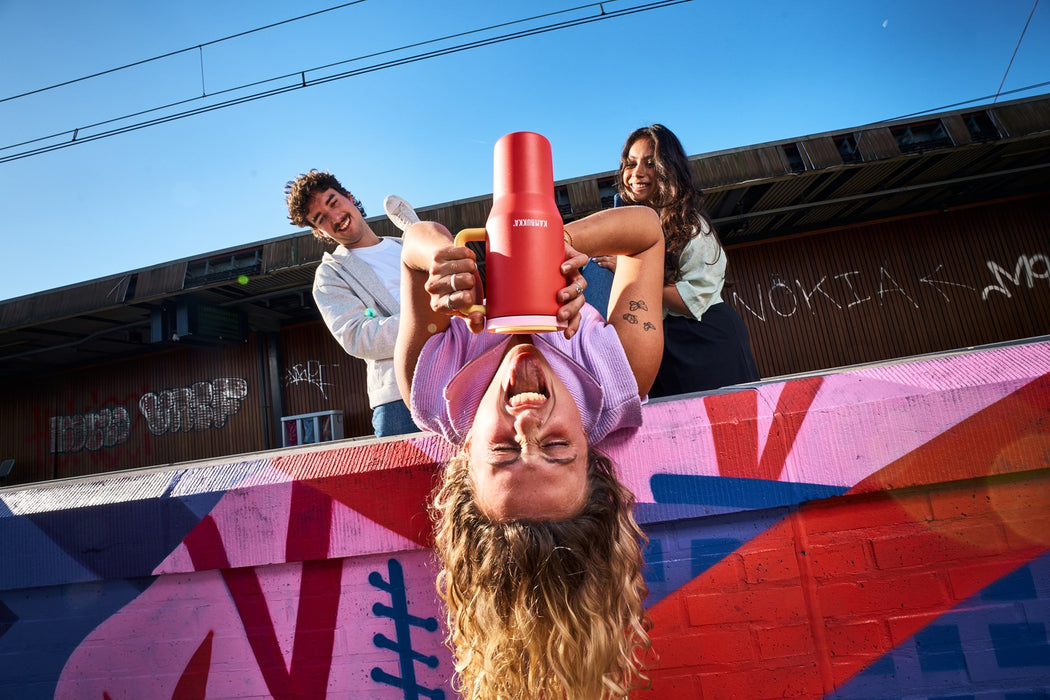 Thermal mug with telescopic straw Kambukka Rio Tumbler 950ml Pink Papaya
