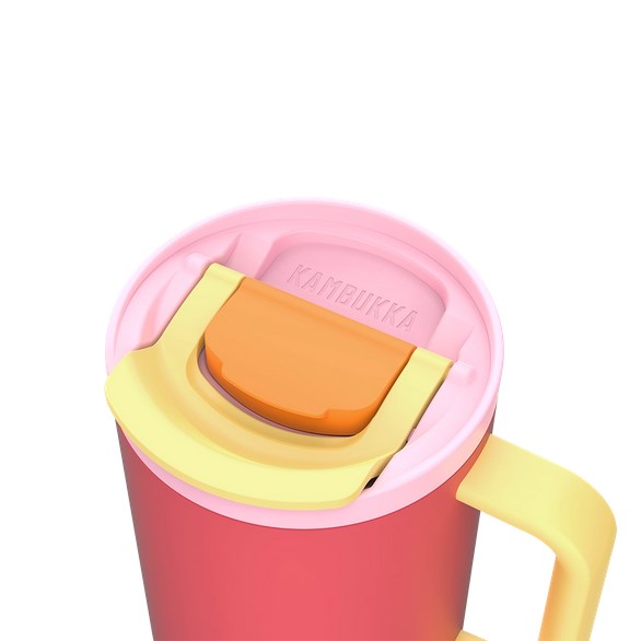 Thermal mug with telescopic straw Kambukka Rio Tumbler 950ml Pink Papaya