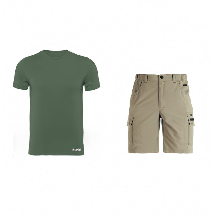 SHORTS AND GREEN T-SHIRT SET KAPRIOL SIZE L