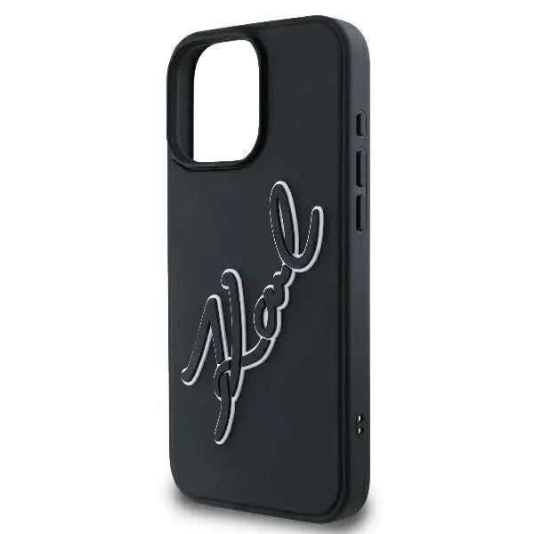 Karl Lagerfeld 3D Rubber Bicolor Signature iPhone 16 Pro Case - Black - Cell phone cases and covers<<<HurtelXML