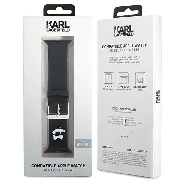 Karl Lagerfeld 3D Rubber Choupette Head Strap for Apple Watch 42/44/45/49mm - Black - Other cell phone
