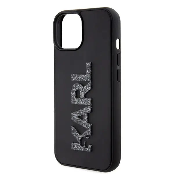 Karl Lagerfeld 3D Rubber Glitter Logo case for iPhone 15 Plus - black - Cell phone cases and covers<<<HurtelXML
