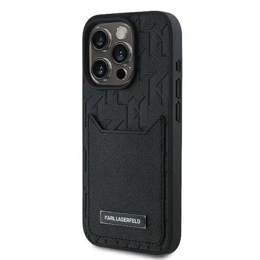 Karl Lagerfeld Cardslots Monogram iPhone 16 Pro Max Case - Black - Cell phone cases and covers<<<HurtelXML