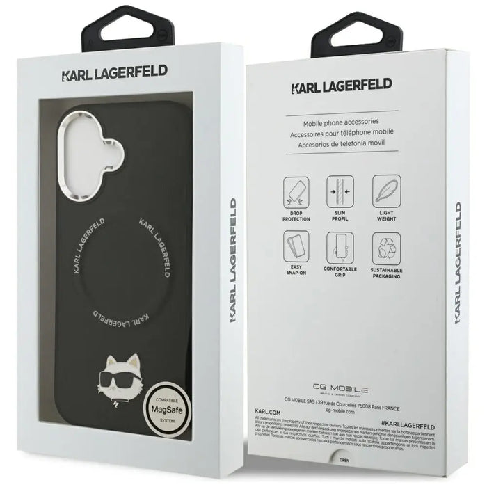 Karl Lagerfeld Choupette Pin MagSafe Case for iPhone 17 - Black - Cell phone cases and covers<<<HurtelXML