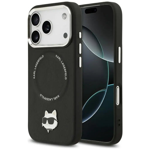 Karl Lagerfeld Choupette Pin MagSafe Case for iPhone 17 Pro - Black - Cell phone cases and covers<<<HurtelXML