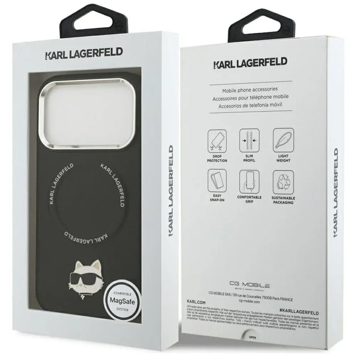 Karl Lagerfeld Choupette Pin MagSafe Case for iPhone 17 Pro Max - Black - Cell phone cases and covers<<<HurtelXML