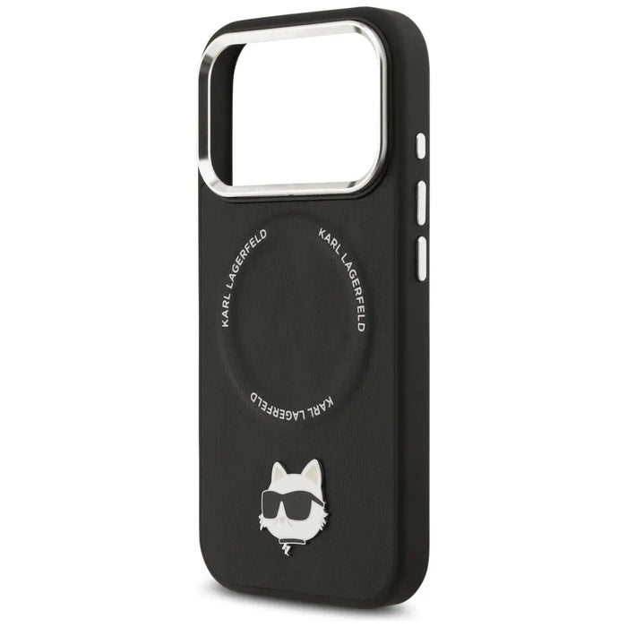 Karl Lagerfeld Choupette Pin MagSafe Case for iPhone 17 Pro Max - Black - Cell phone cases and covers<<<HurtelXML