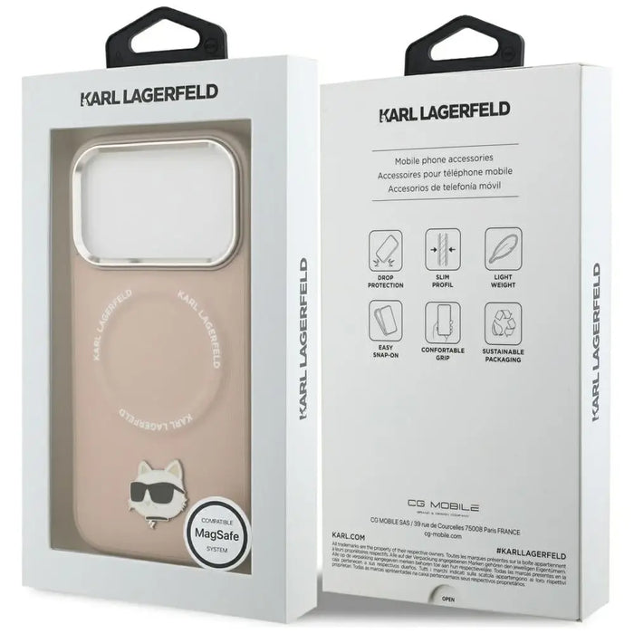 Karl Lagerfeld Choupette Pin MagSafe Case for iPhone 17 Pro Max - Pink - Cell phone cases and covers<<<HurtelXML