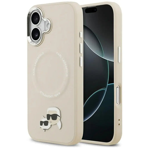 Karl Lagerfeld Karl & Choupette Pins MagSafe Case for iPhone 17 - Beige - Cell phone cases and covers<<<HurtelXML