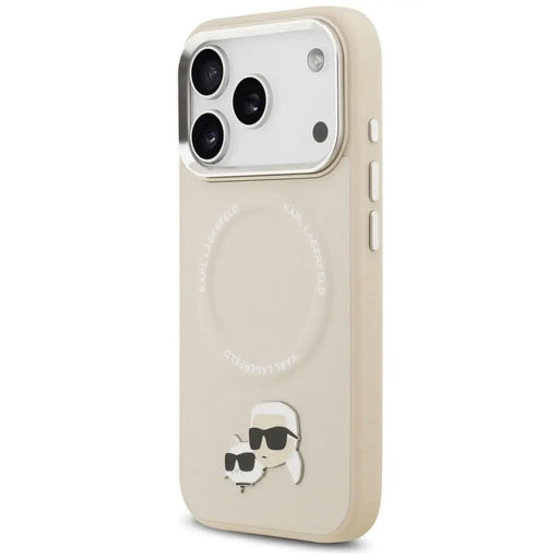 Karl Lagerfeld Karl & Choupette Pins MagSafe Case for iPhone 17 Pro - Beige - Cell phone cases and covers<<<HurtelXML