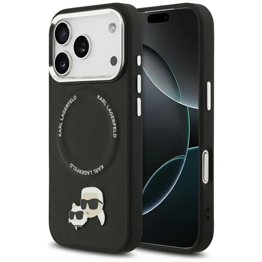 Karl Lagerfeld Karl & Choupette Pins MagSafe Case for iPhone 17 Pro - Black - Cell phone cases and covers<<<HurtelXML