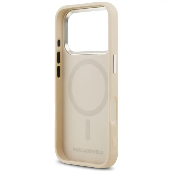 Karl Lagerfeld Karl & Choupette Pins MagSafe Case for iPhone 17 Pro Max - Beige - Cell phone cases