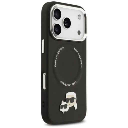 Karl Lagerfeld Karl & Choupette Pins MagSafe Case for iPhone 17 Pro Max - Black - Cell phone cases