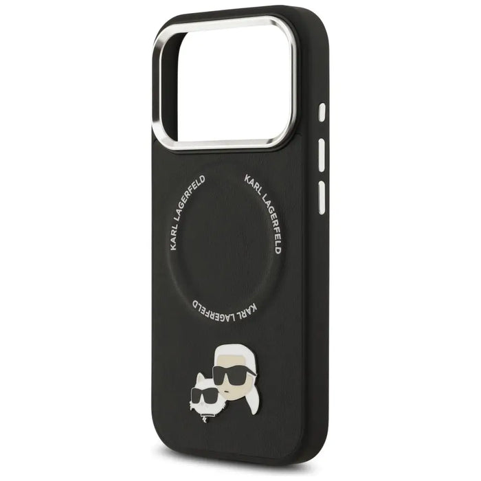 Karl Lagerfeld Karl & Choupette Pins MagSafe Case for iPhone 17 Pro Max - Black - Cell phone cases