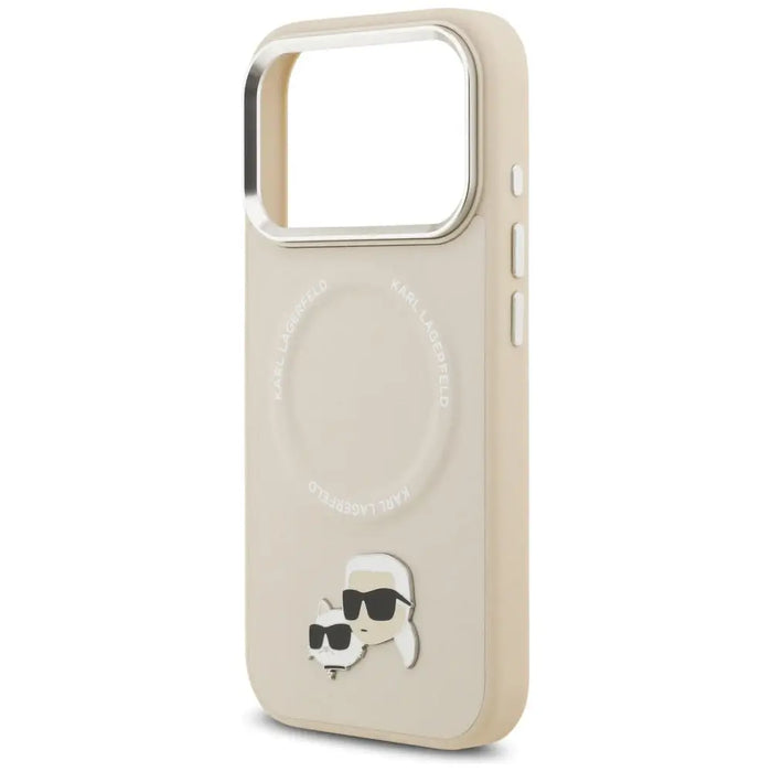 Karl Lagerfeld Karl & Choupette Pins MagSafe Case for iPhone 17 Pro Max - Beige - Cell phone cases