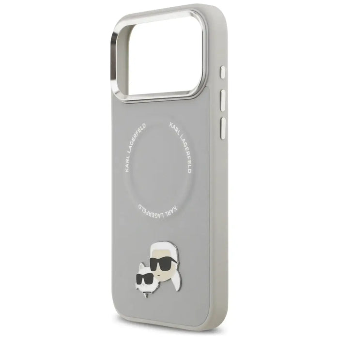 Karl Lagerfeld Karl & Choupette Pins MagSafe Case for iPhone 17 Pro Max - Gray - Cell phone cases and covers<<<HurtelXML