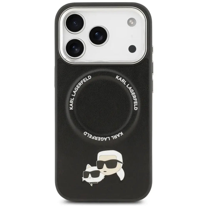Karl Lagerfeld Karl & Choupette Pins MagSafe Case for iPhone 17 Pro Max - Black - Cell phone cases