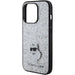 Karl Lagerfeld Fixed Glitter Choupette Logo Metal Pin Case for iPhone 15 Pro - Silver - Cell phone cases