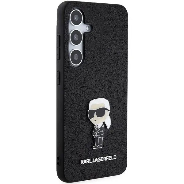 Karl Lagerfeld Fixed Glitter Ikonik Logo Metal Pin case for Samsung Galaxy S24+ - black - Cell phone cases