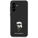 Karl Lagerfeld Fixed Glitter Ikonik Logo Metal Pin Case for Samsung Galaxy A56 - Black - Cell phone cases
