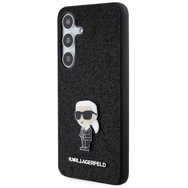 Karl Lagerfeld Fixed Glitter Ikonik Logo Metal Pin case for Samsung Galaxy S24 - black - Cell phone cases