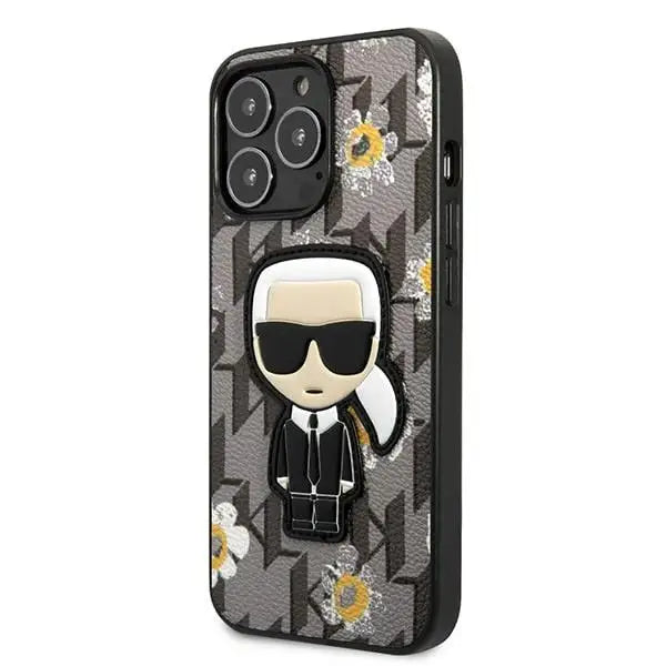 Karl Lagerfeld Flower Ikonik Karl case for iPhone 13 Pro / iPhone 13 - gray - Cell phone cases and covers<<<HurtelXML