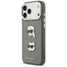 Karl Lagerfeld FW Grained Karl & Choupette Heads Pins & Logo iPhone 17 Pro Max Case - Gray - Cell phone cases