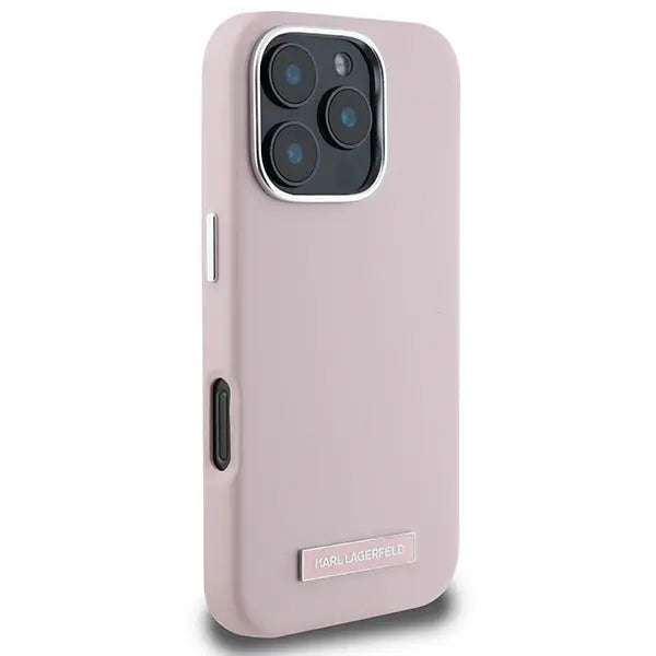 Karl Lagerfeld FW Metal Plate MagSafe iPhone 16 Pro Case - Pink - Cell phone cases and covers<<<HurtelXML
