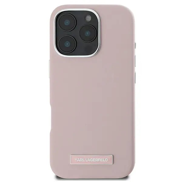 Karl Lagerfeld FW Metal Plate MagSafe iPhone 16 Pro Case - Pink - Cell phone cases and covers<<<HurtelXML