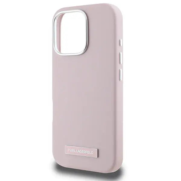 Karl Lagerfeld FW Metal Plate MagSafe iPhone 16 Pro Case - Pink - Cell phone cases and covers<<<HurtelXML