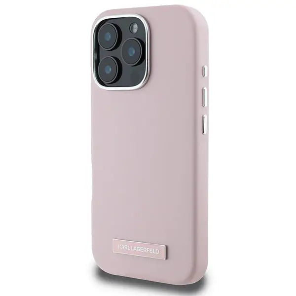 Karl Lagerfeld FW Metal Plate MagSafe iPhone 16 Pro Case - Pink - Cell phone cases and covers<<<HurtelXML